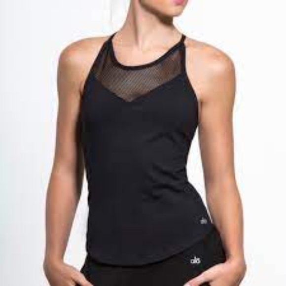 ALO Yoga Tops - ALO Yoga Elite Mesh High Neck Tank Top